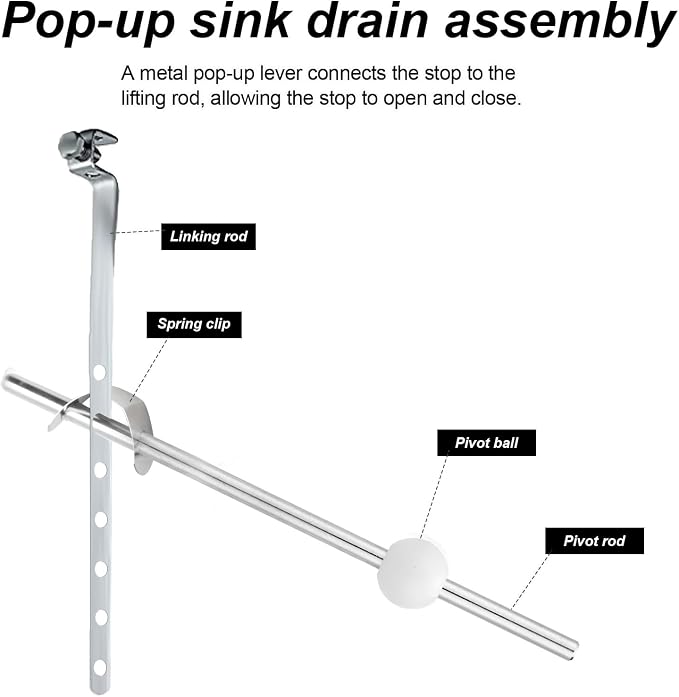 4pcs Lavatory Pop-Up Drain Center Piece Assembly - Image 6