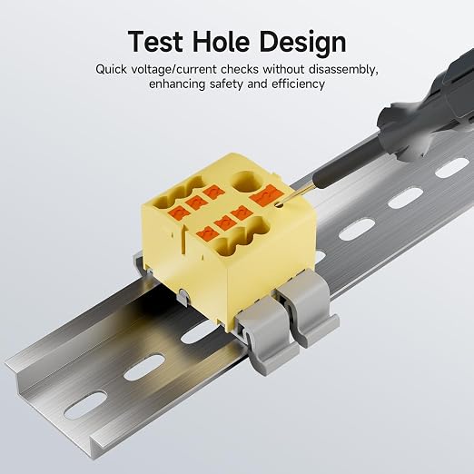 4Pcs KV225G DIN Rail Terminal Blocks, 3-Pole 1 in 6 Out Push-in | 3-Pole 1 in 6 - Image 6