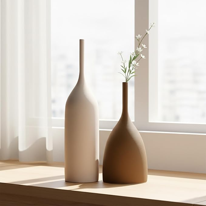 Ceramic Vases Set of 2, Modern Boho Vases - Image 9