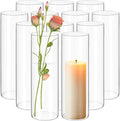 12Pack Glass Cylinder Vases for Centerpieces by Yemosa