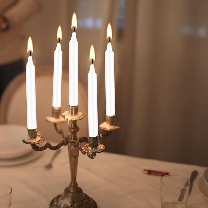Howemon White Candles Set of 40, Unscented Mini Taper Candle - Image 5