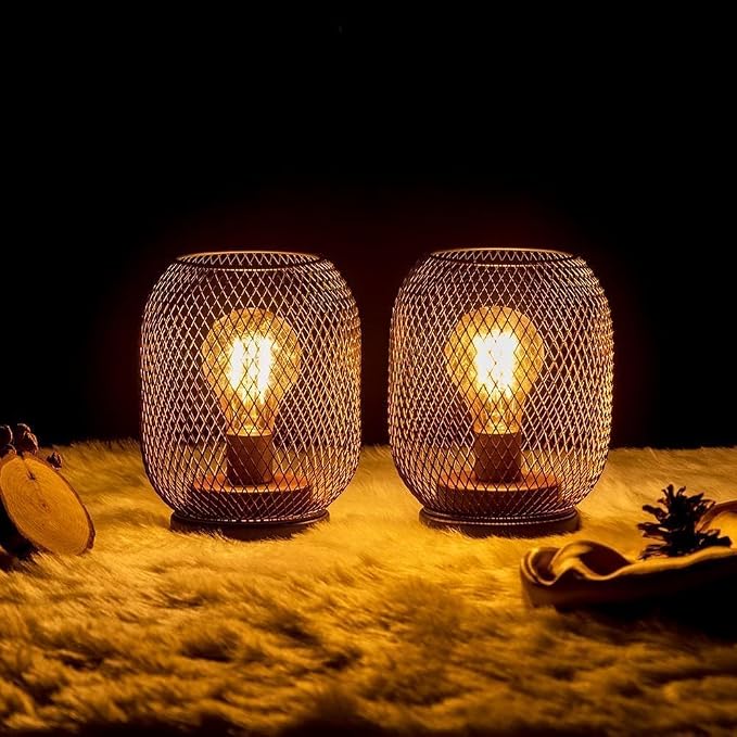 Set of 2 Battery Operated Lamp LED Table Lantern, Events - Image 2