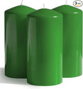 Green Pillar Candles Set of 3 by CANDWAX