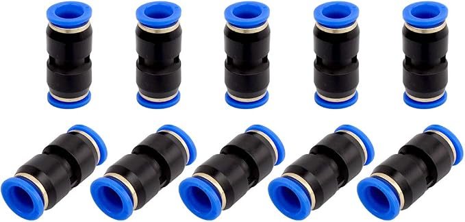SNS 1/2" Tube OD Plastic Straight Union Pipe Tube Fitting Straight Pneumatic by SNS