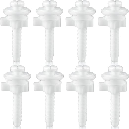 Jetec 2 Pack Toilet Seat Screws Kit, Plastic Bolts Nuts & Washers by Jetec