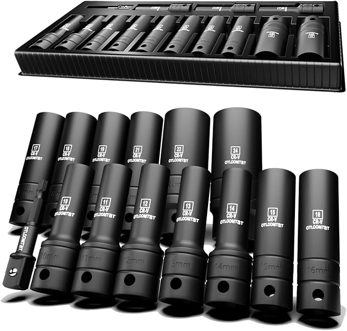 OTLOOMTBT 1/2" Drive Impact Socket Set, Metric Deep by OTLOOMTBT