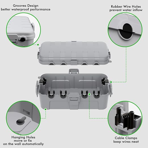 RESTMO Outdoor Electrical Box Waterproof, Extension Cord Cover | IP54 - Image 2