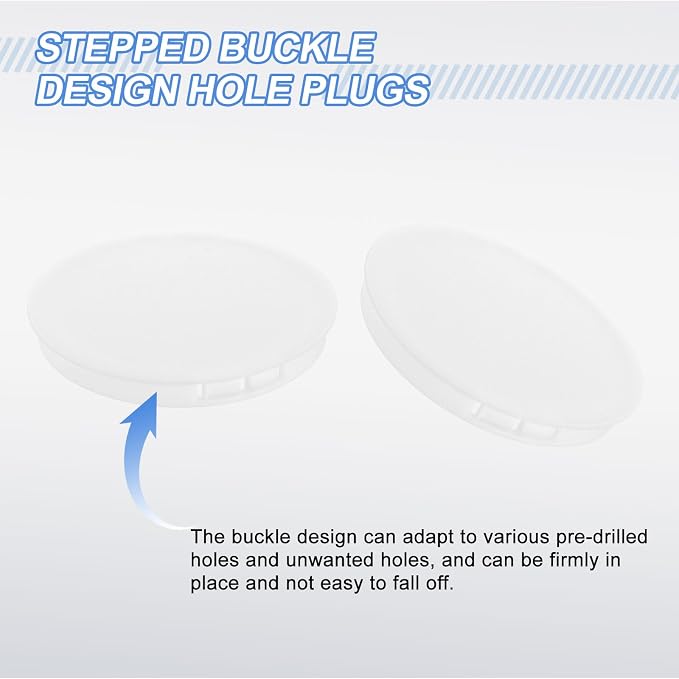 uxcell 4Pcs Plastic Hole Plugs, 80mm Flush Type Panel Plugs, Round Snap - Image 3