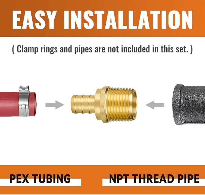 25-Pack 1/2" NPT to 1/2" PEX Male Adapter | Brass - Image 4