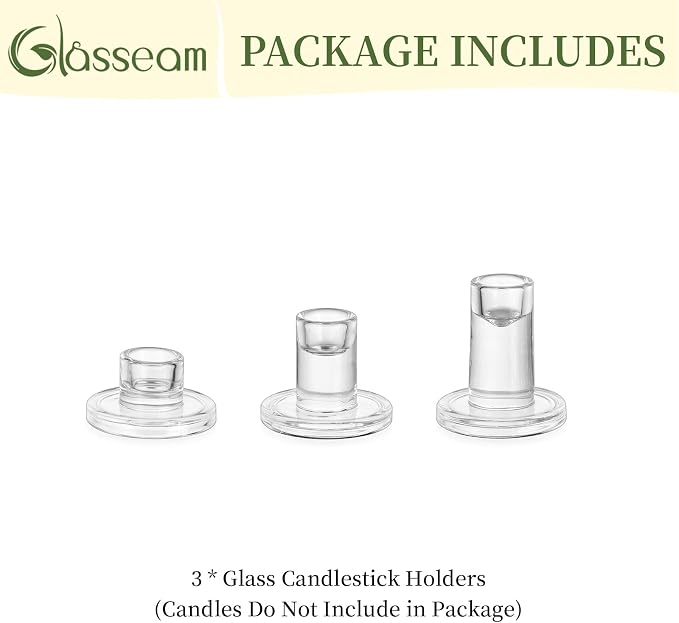 Glasseam Glass Taper Candle Holders, Christmas Decorations, Wedding Table - Image 8