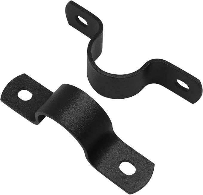 Piutouyar 12 Pcs DN20 Black Pipe Strap, 3/4 Inch Two Hole Strap U Bracket | - Image 5