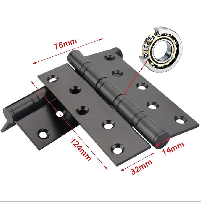 2 Pcs 5" Stainless Steel Ball Bearing Door Hinges - Image 4