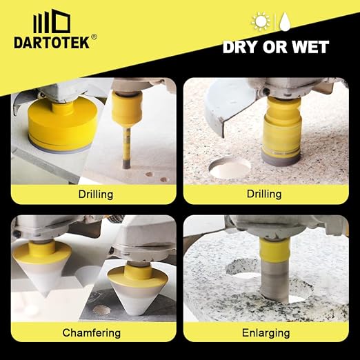 Diamond Core Drill Bits Set for Tile, DARTOTEK 10PCS Porcelain Hole Saw Kit - Image 4