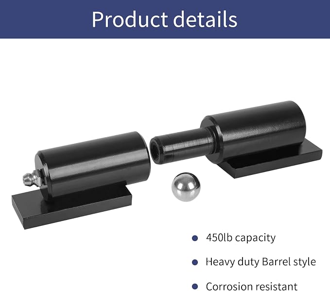 4-Pack Barrel Gate Hinge 5 inches Heavy Duty Weld-On Install Fence 450 Lbs - Image 3