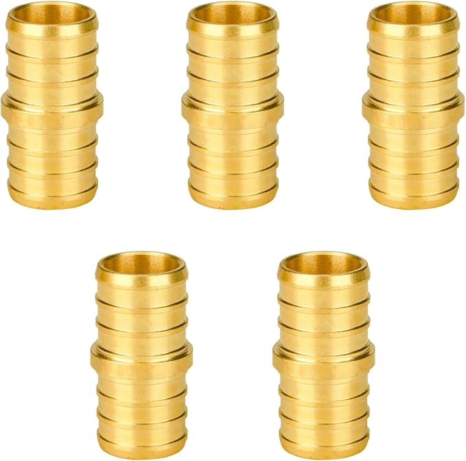 5-Pack 3/4 Inch PEX Coupling Fittings | Brass by SUNGATOR