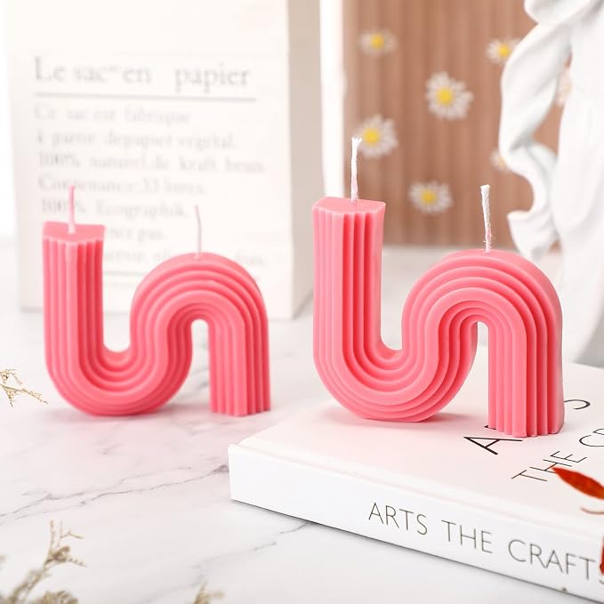 Tondiamo 2 Pcs Aesthetic Candles Twist Shaped Aesthetic Candles Cool S Shape - Image 5