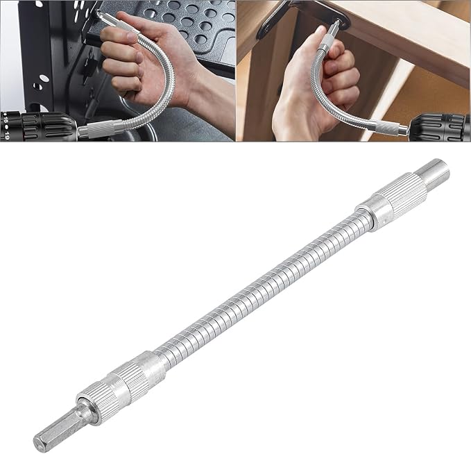 1 Pcs Mixed Drive Flexible Socket Extension Bar Adapter -200mm, 6.35mm Alloy - Image 2