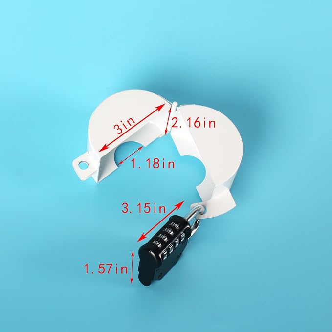 Gate Valve Locking Device Metal White, no Installation Required, Can Prevent - Image 2