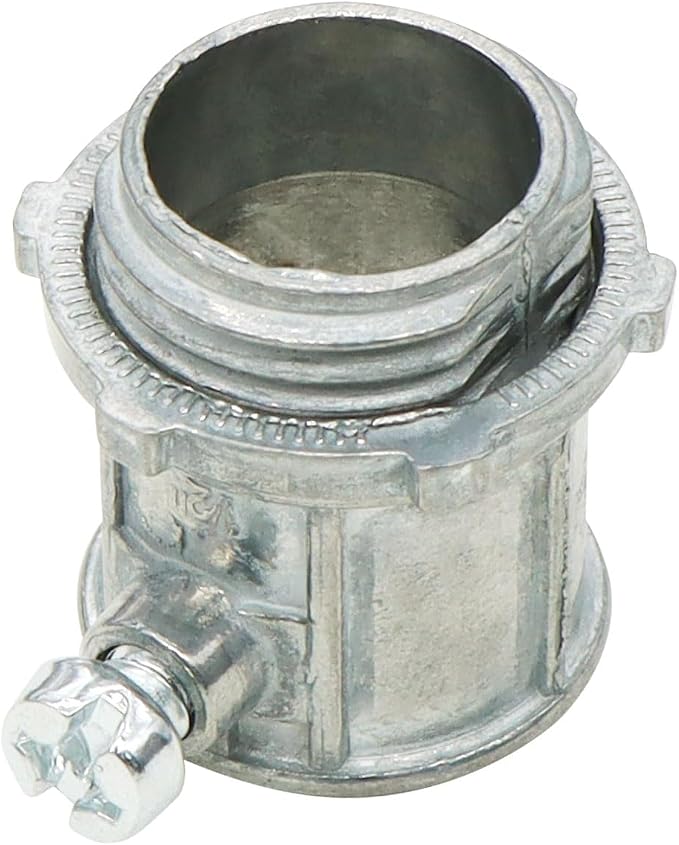 25 Pieces 1/2" EMT Connectors, Set Screw Type Zinc Die-Cast Conduit Fitting - Image 3