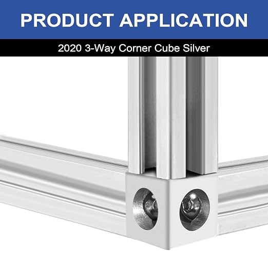 12pcs 2020 3-Way Corner Cube 2020 Extrusion Hardware Silver | T-Slot V-Slot - Image 4