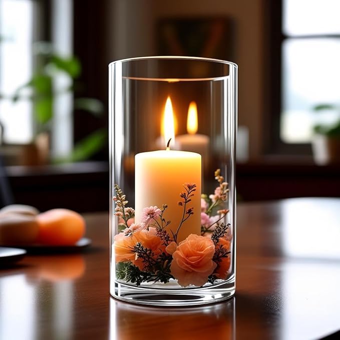 CYS EXCEL Large Cylinder Clear Glass Vase - Image 6