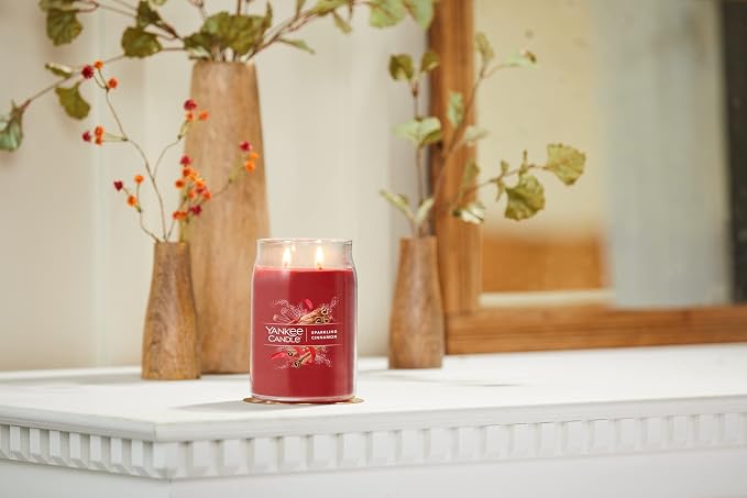 Yankee Candle Sparkling Cinnamon Scented Signature 20oz Large Jar 2-Wick Candle - Image 3