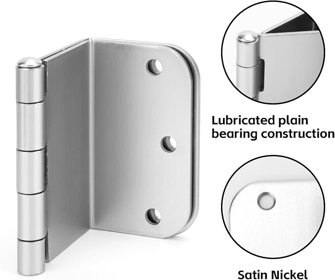 12 Pack Offset Hinges 3.5 Inch Satin Nickel Swing Clear Offset Door Hinge - Image 3