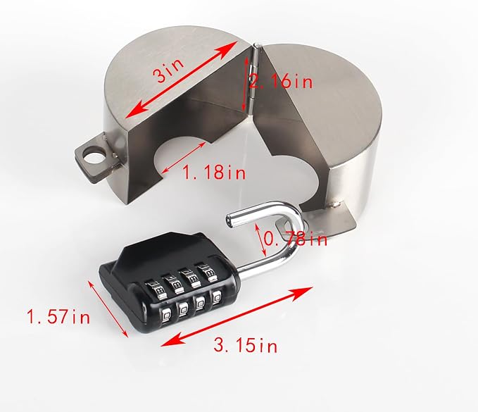 Gate Valve Locking Device Metal Stainless Steel, no Installation Required - Image 2