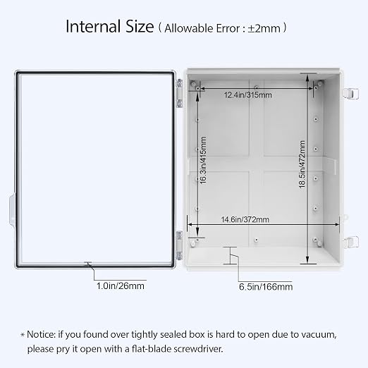 Electrical Box, IP67 Waterproof Hinged Clear Cover Stainless Steel Latch - Image 5