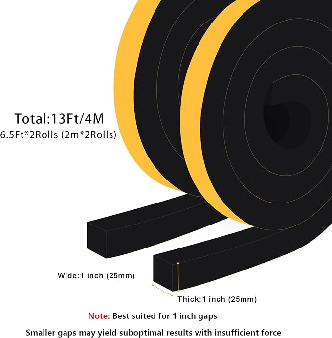 Square Foam Weather Stripping for RV Doors & Extra Large Gaps 1x1In | Seals - Image 6