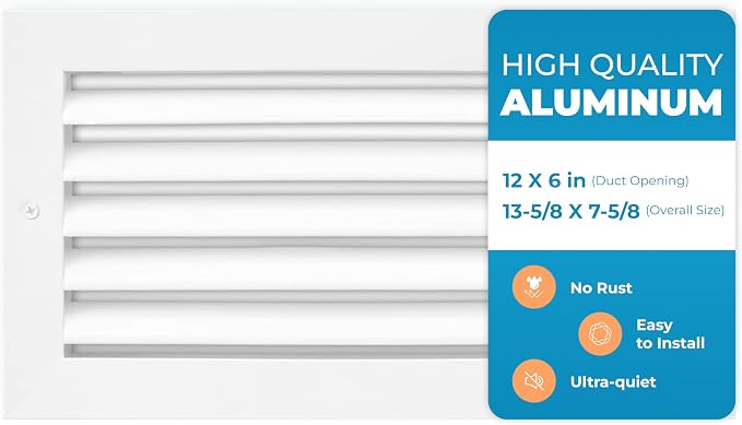 Air 360 12x6 Aluminum Vent Cover, Return Air Grille by Air360