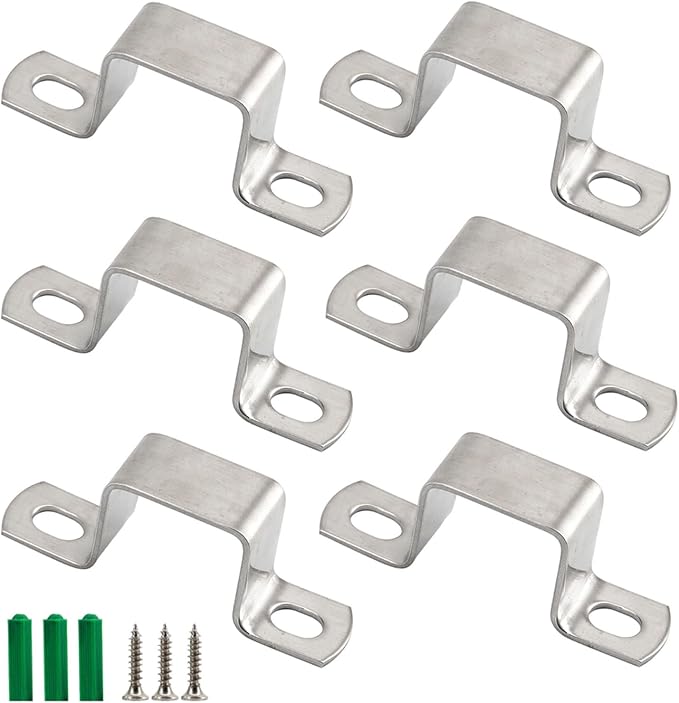 M50x100mm Square Tube Bracket 304 Stainless Steel U Shape Metal Bracket Pipe by Flomore