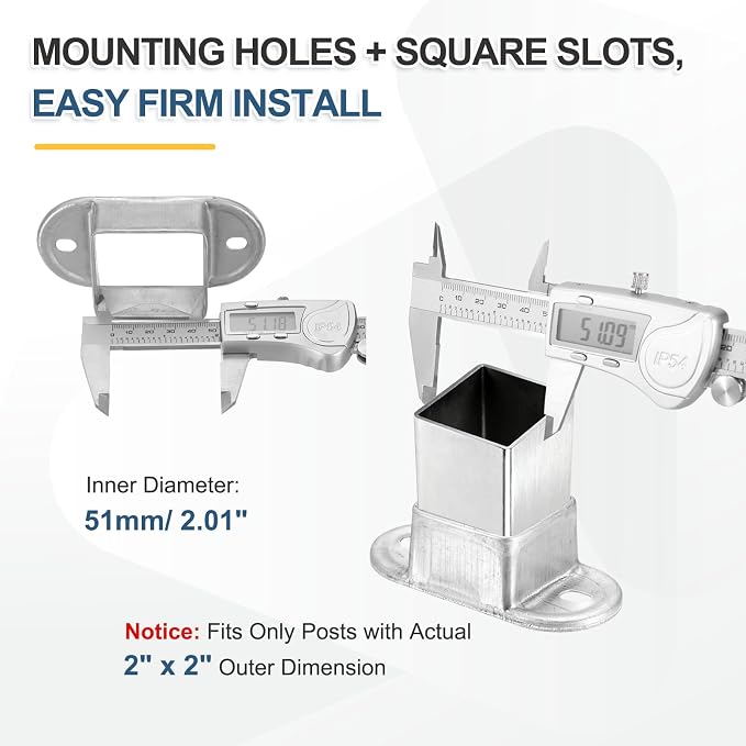 uxcell 10 Pack Square Post Flange Base, Fits 2x2 Square Tube Galvanized Steel - Image 3