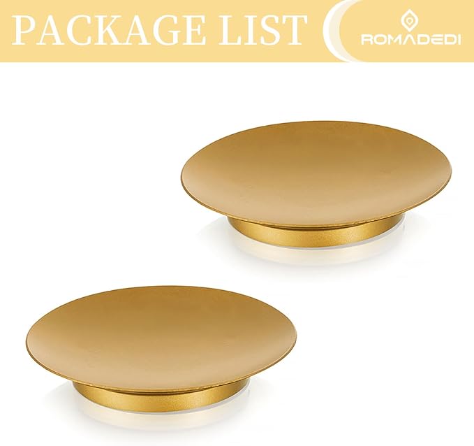 Romadedi Gold Pillar Candle Holder Plates, Decorative Stand Pack of 2 | 4.25" - Image 7