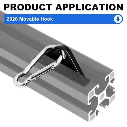 12 Pack 2020 Extrusion Sliding Hook Black | - Image 4