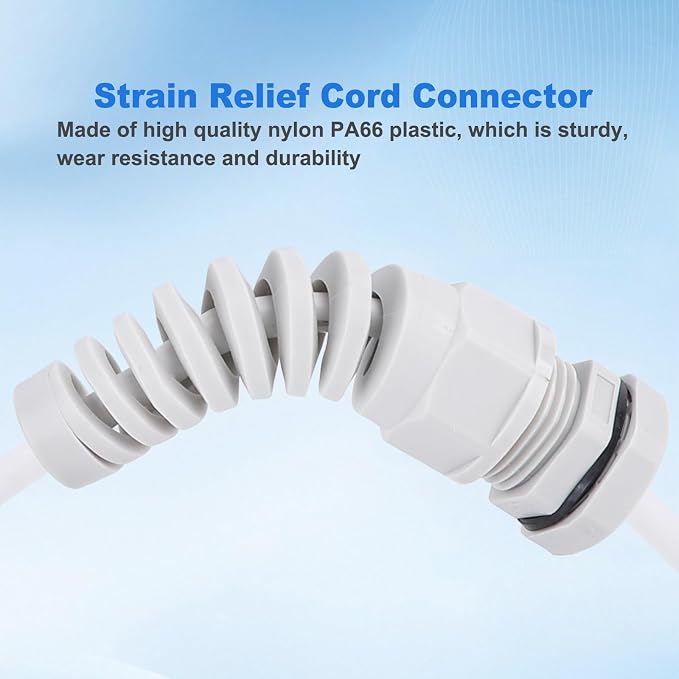 5Pcs NPT 3/4" Flex Spiral Strain Relief Cord IP68 Waterprood Cable Gland Nylon - Image 4