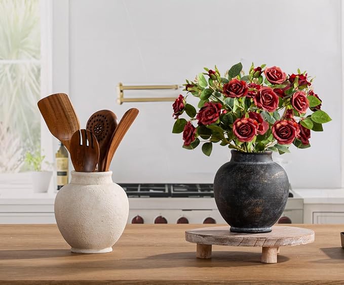 Ceramic Flower Vase, Flower Vase Rustic Farmhouse Decorative Vase Floral - Image 6