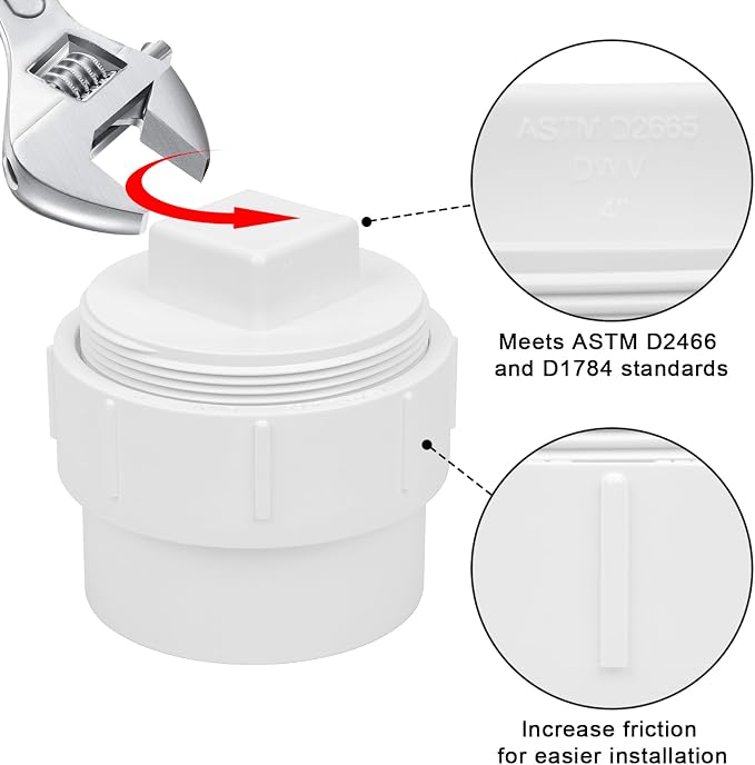 4" PVC Sewer Cleanout Adapter - Image 4