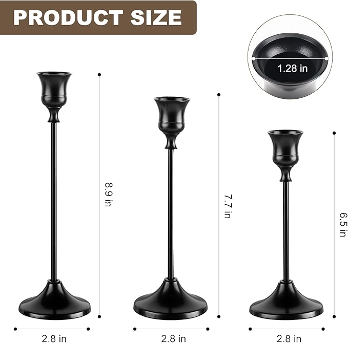 Candlestick Holders 4 Sets, Metal Taper Candle Holder, Candle Holder - Image 2