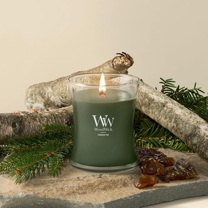 WoodWick Fraser Fir Medium Hourglass Candle, 10 Oz - Image 2