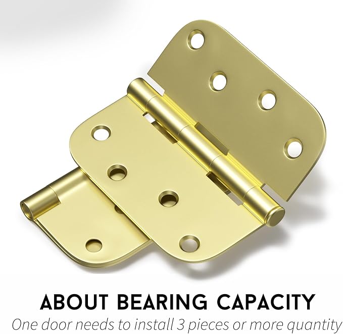 goldenwarm 6 Pack Door Hinge Satin Brass Residential Heavy Duty Iron Door Hinges - Image 5
