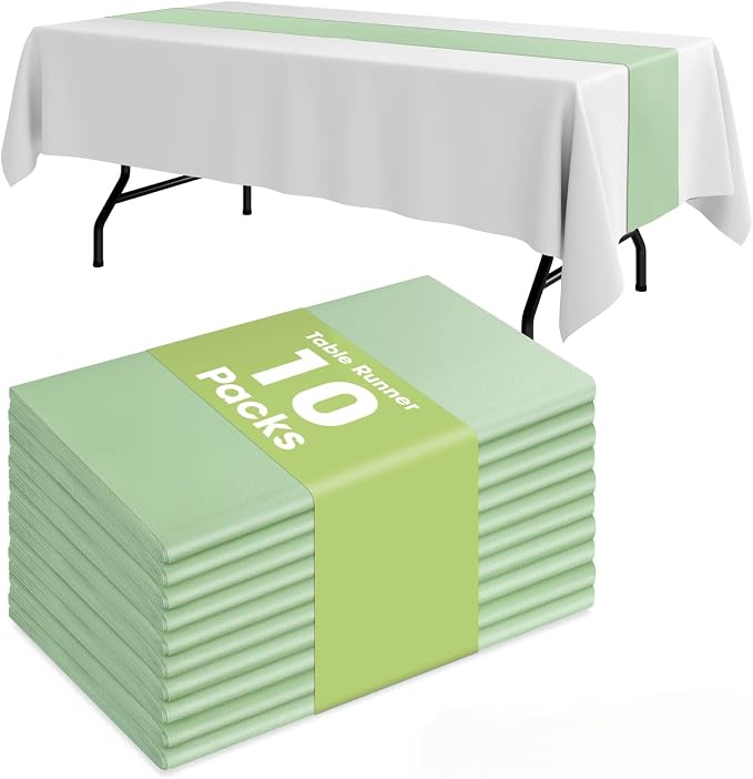 Pureegg Sage Green Plastic Table Runners by Pureegg