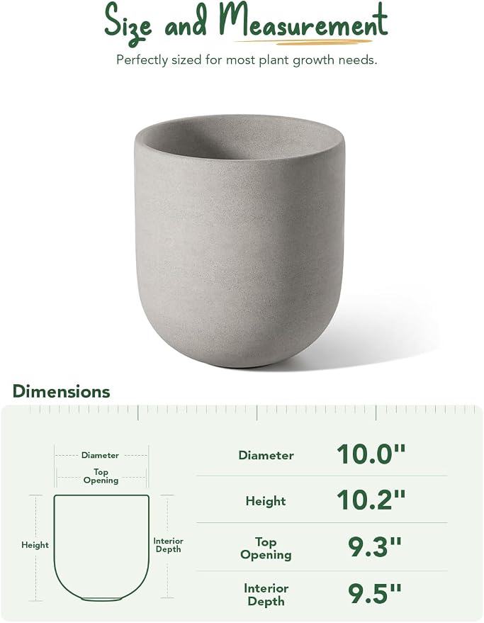 LE TAUCI 10 Inch Plant Pot, Ceramic Pots - Image 5
