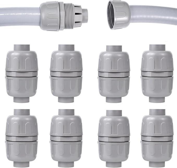 8 Pcs NPT 3/4 Inch Liquid Tight Connector Non-Metallic PVC Electrical Flexible by Aandxmok