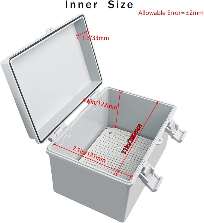 Junction Box, Hinged Cover IP67 Waterproof ABS Project Box - Image 3