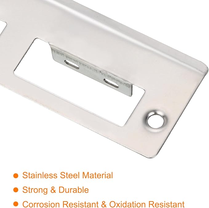 uxcell Door Strike Plate, 128mm x 42mm 201 Stainless Steel Latch Deadbolt - Image 4