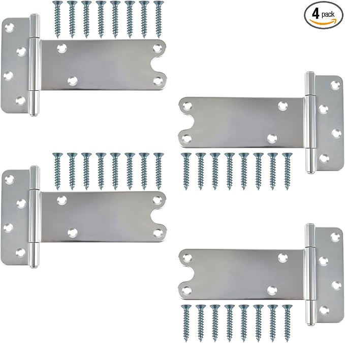 8 in T-Strap Shed Door Hinges, 4 Pack Heavy Duty Tee Hinge, 300 Lbs Capacity | by DurabilityandElegance
