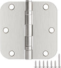 TDCHINGES Rounded Brushed Nickel Door Hinges 3.5" 5/8" Radius Lasting Mute | 1 by TDCHINGES