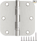 TDCHINGES Rounded Brushed Nickel Door Hinges 3.5" 5/8" Radius Lasting Mute | 18 by TDCHINGES