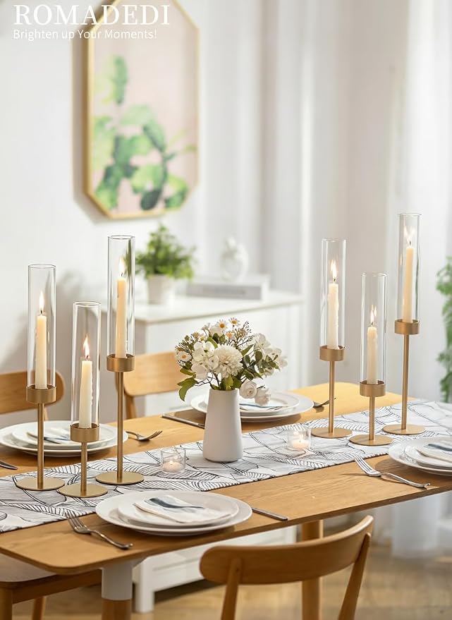 Romadedi Glass Hurricane Candle Holders - Image 3